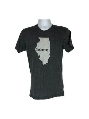 The Home T Illinois Graphic Tee Men’s Small Charcoal Gray 50/50 Blend USA